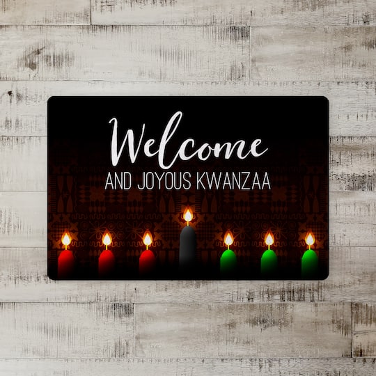 Welcome & Joyous Kwanzaa Floor Mat
